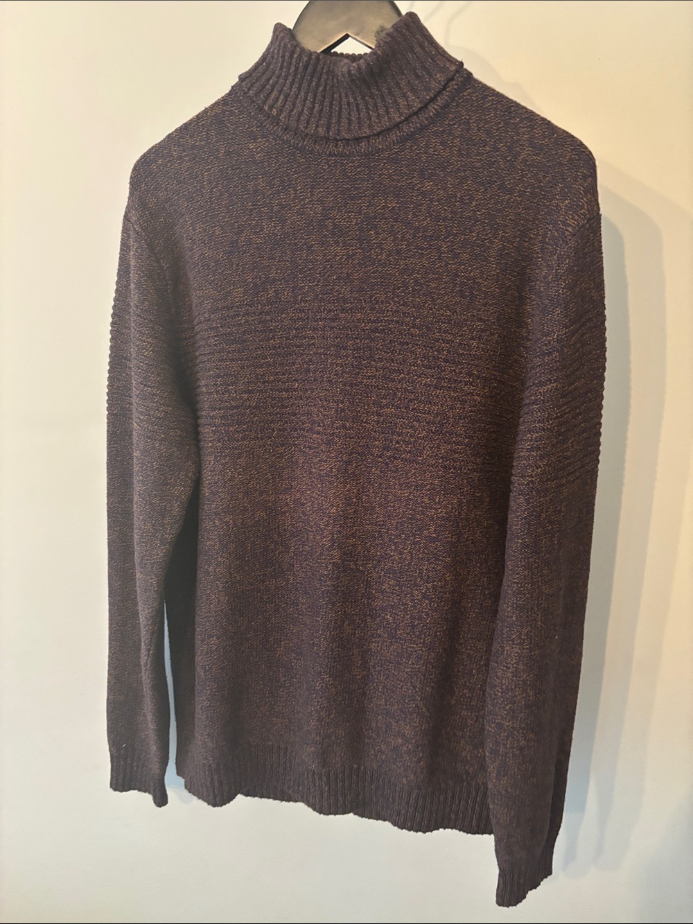 Premium by Jack & Jones L Brown Speckled Chunky Knit Turtleneck Sweater